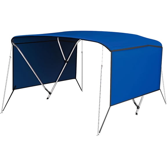 QinaQin Universal Boat Bimini Top,with Complete Mounting Hardware Kit & Storage Boot,Durable 1 Inch Aluminum Frame Bimini Tops for Boats,Blue