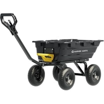 QinaQin Wheelbarrow,Garden Dump Cart with All Terrain Wheels,Pull Behind Yard Dump Wagon ATV Trailer for Yard,Black