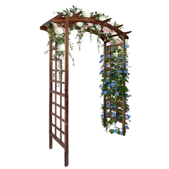 QinaQin Wooden Garden Arbor Arch,Garden Trellis,Outdoor Walkway Arbor Stand for Plant Climbing,Wedding Ceremony Decoration,Pergola,Dark Brown
