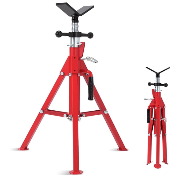 QinaQin v-Shaped Pipe Jack Support, Adjustable Height Heavy-Duty Steel Jack Support, 2500 Lb Load Capacity, Portable Pipe Support with Folding Legs, Suitable for Welding and Cutting Operations