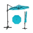 thumbnail image 1 of Qinain 10ft Cantilever Patio Umbrella, 360-Degree Rotation Hanging Offset Market Outdoor Sun Shade w/Lights, Easy Tilt, Cross Base for Backyard, 1 of 7