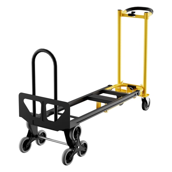 Qinain 3-in-1 Convertible Aluminum Stair Climbing Hand Truck Dolly 800 lbs Capacity collapsible Platform Cart Wheels, 350kg Load