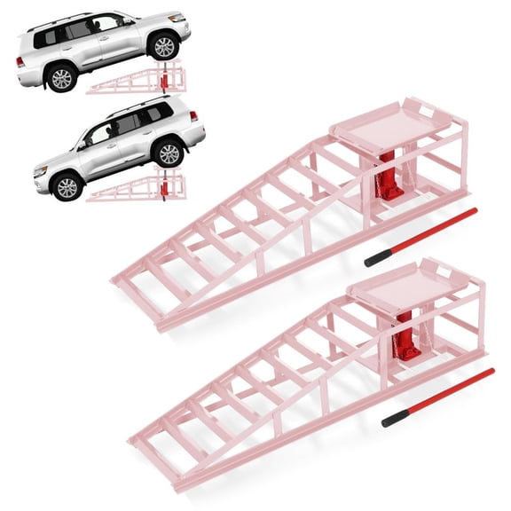 Qinain Hydraulic Car Ramps 2 Pack - 11000Lbs Capacity Low Profile Vehicle Ramps for Oil Changes,