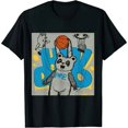 thumbnail image 1 of Qinduosi 9s Powder Blue Design Printed Stop The Bear Sneaker Matching T-Shirt Black, 1 of 3