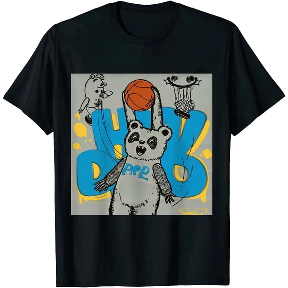 Qinduosi 9s Powder Blue Design Printed Stop The Bear Sneaker Matching T-Shirt Black