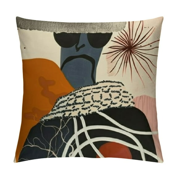 Qinduosi Abstract Art Throw Pillow Covers Colorful Boho Aesthetic Floral Geometric Minimalist Pillow Covers for Couch Outdoor Decor White