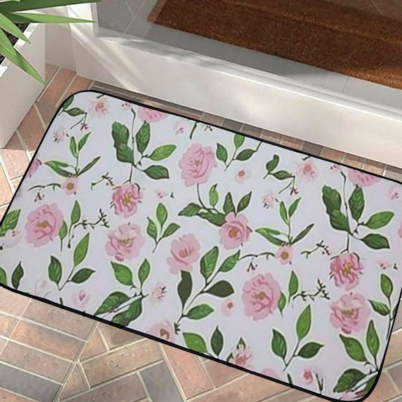 Qinduosi Adorable Pink Rose Durable Retro Door Mat,Funny Doormat,Break Doormat,Bedroom Doormat,Cute Doormat,Friends Doormat,Home Decor,Welcome Mat,Front Doormat  19.68*39.37 in