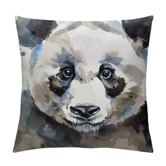 Qinduosi Animal Throw Pillow Cushion Cover, Watercolor Wildlife Zoo Theme Art Image