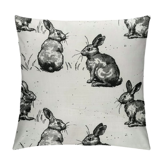 Qinduosi AnyDesign Easter Pillow Covers Bunny Throw Pillow Case Inch Beige Rabbit Holiday Decorative Cushion Case for Home Office Room Couch Sofa, Packs