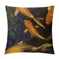thumbnail image 1 of Qinduosi Beautiful Fish Decorative Pillow Covers Two Gold Carps are Symbol of Lucky Inch Pillow Covers Linen Cushion Cover for Couch Sofa Living Room White, 1 of 5