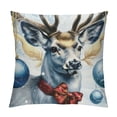 thumbnail image 1 of Qinduosi Blue Snowman Pillow Covers Set of Winter Christmas Throw Pillow Covers Linen Glitter Cushion Case Decoration for Sofa Outdoor Home, 1 of 5