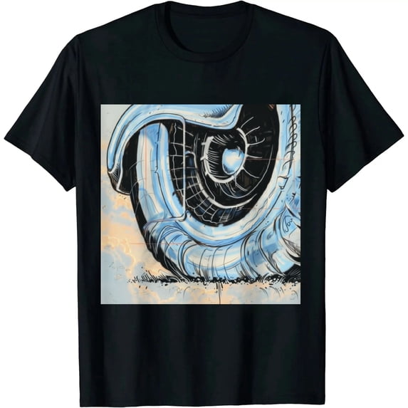 Qinduosi Blue White Design Printed Neon Bear Sneaker Matching T-Shirt Black