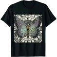 thumbnail image 1 of Qinduosi Butterfly Oversized Vintage T Shirts for Women Sun and Moon Graphic Tee Casual Crewneck Short Sleeve Gray Tops Black, 1 of 3