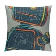 thumbnail image 1 of Qinduosi Cartoon Robot Throw Pillow Covers Bedroom Decor, Hand Drawn Rocket Cushion Covers, Gear Machine Science Decorative Square Pillow Cases, Blue Orange White, 1 of 5