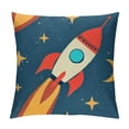 thumbnail image 1 of Qinduosi Cartoon Rockets Pillow Covers,Decorative Throw Pillow, for Sofa Square Cushion Pillowcase White, 1 of 5