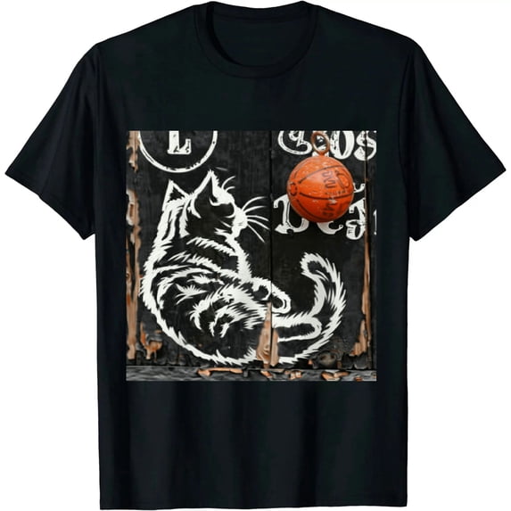 Qinduosi Cat Graphic Shirts for Women Cat Lover Tshirt Shirts Country Concert Fans Gift Casual T-Shirt Black