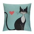 thumbnail image 1 of Qinduosi Cats Throw Pillow Covers Confessing Cat Pillow Cover Green/Black/Pink Pillowcover Soft Double Side Print Sofa Linen Square Throw Pillowcovers" inch for Living Room Bedroom Car Decor, 1 of 5