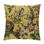 Qinduosi Chinoiserie Yellow Decorative Pillow Covers Cozy Soft Throw Pillowcase Square Couch Cushion Cover for Home Decor Sofa Living Room Bed Car White