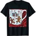 thumbnail image 1 of Qinduosi  Christmas Coffee Shirt Merry and Bright Shirt Xmas Latte Coffee Lover Shirt Holiday Tee Top Black, 1 of 3