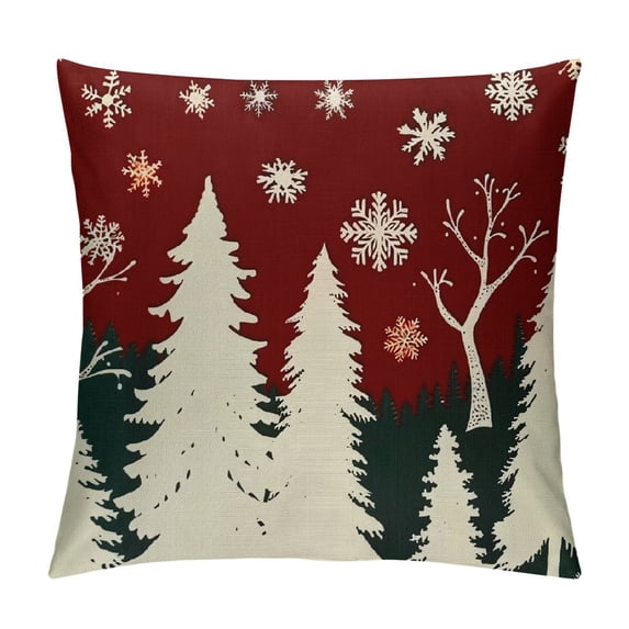 Qinduosi Christmas Pillow Covers Inch Set of Red White Christmas Tree Snowflakes Decor Throw Pillows Xmas Holiday Outdoor Cushion Cases for Couch Bed Decorations