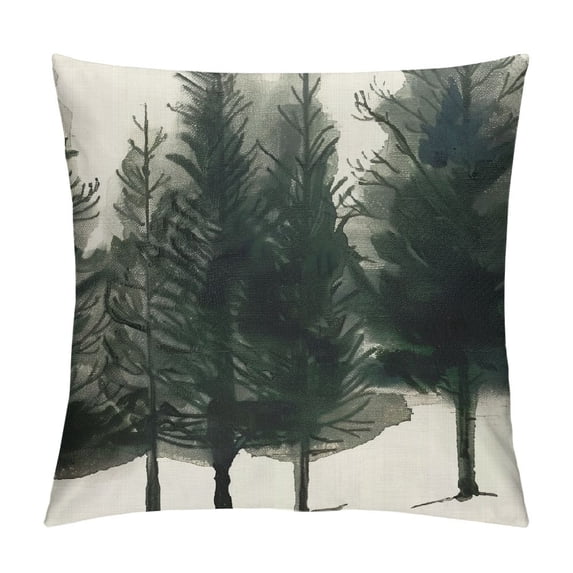 Qinduosi Christmas Pillow Covers ations Watercolor Christmas Rustic Style Forest Print Decorative Throw Pillows