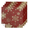 thumbnail image 1 of Qinduosi Christmas Snowflakes On Dark Red Cloth Napkins Polyester Dinner Napkins Great for Dining Special Occasions or Dinner Parties 2 PCS, 1 of 7