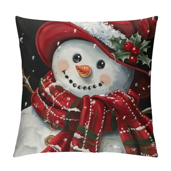 Qinduosi Christmas Snowman Pillow Covers Inch Set of Cute Snowman Decorative Throw Pillow Covers Cute Cushion Cover for Christmas Decoration Bedroom Living Room Sofa Bed