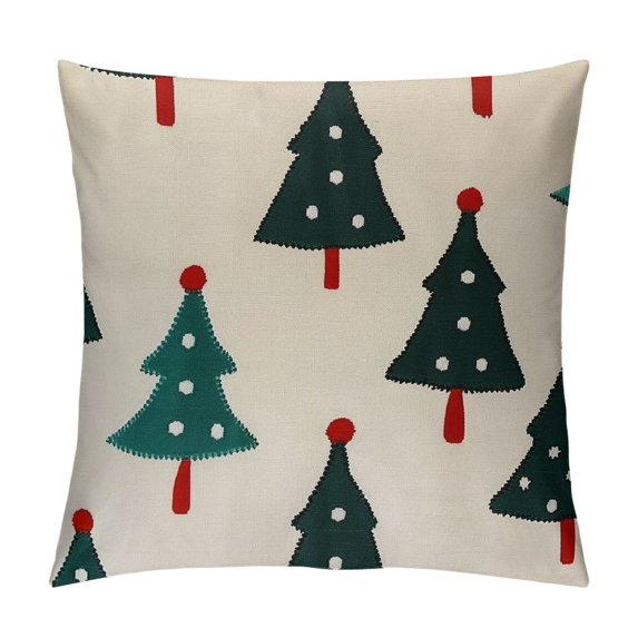Qinduosi Christmas Tree Throw Pillow Covers Inches Embroidered Xmas Decoration Pillow Cases with Green Trees (Pack of ) (Christmas Trees)