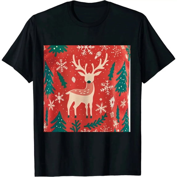 Qinduosi Christmas for Men Short Sleeve Dress s Black