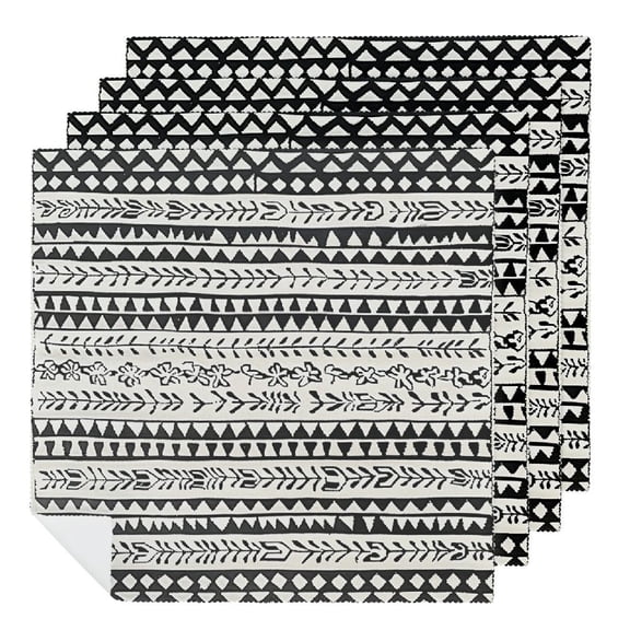 Qinduosi Cloth Napkins Printed Dinner Napkins Perfect for Parties Dinners Weddings Cocktail Christmas Napkins Cloth Mud Cloth 4 PCS