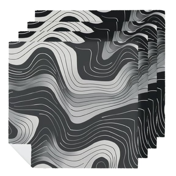 Qinduosi Contour Topography Map Pattern Dinner Napkins Soft Cloth Napkins Printed Table Napkins for Parties Weddings Event  2 PCS