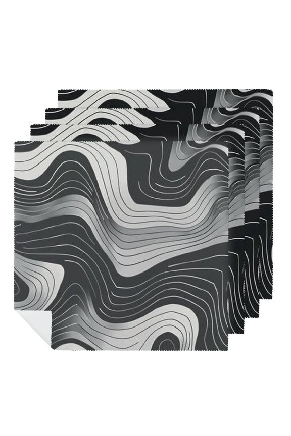 Contour Topography Map Pattern Dinner Napkins Soft Cloth Napkins Printed Table Napkins for Parties Weddings Event  2 PCS