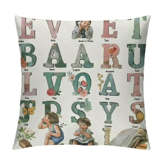 Qinduosi Coping Skills ABC Pillow Covers ,Counseling Office Throw Pillow Cover, Pillow Covers Decor for Therapy Office School Counseling Calming Corner , Gifts