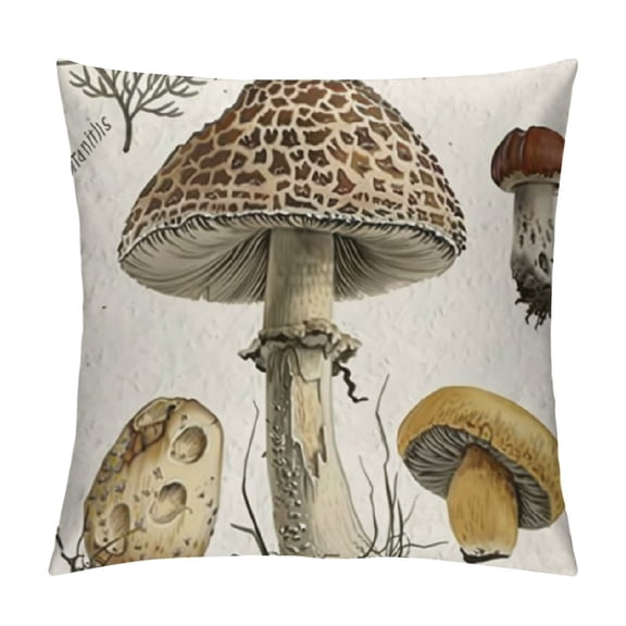 Qinduosi Cottagecore Decor Pillow Covers Flannel Decorative Mushroom Pillow, Fairycore Room Decor, Mushroom Decor, Cottage Core Decor, Mushroom Gift White