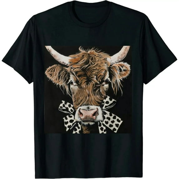 Qinduosi Cow Shirt for Women Funny Animal Graphic Cattle Tshirt Casual Farm Life T-Shirt Short Sleeve Vacation Tops Black