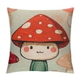 thumbnail image 1 of Qinduosi Cute Cartoon Mushroom Pillow Zipper Square Pillowcase Novel Decorative Pillowcase Sitting Room Cushion Sofa Cushion White, 1 of 5