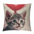 thumbnail image 1 of Qinduosi Cute Cats Throw Pillow Covers - Valentine's Day Pillow Covers with Love Heart Shape Rose Outdoor Pillow Cases of Cushion Covers for Couch Bed Car White, 1 of 5