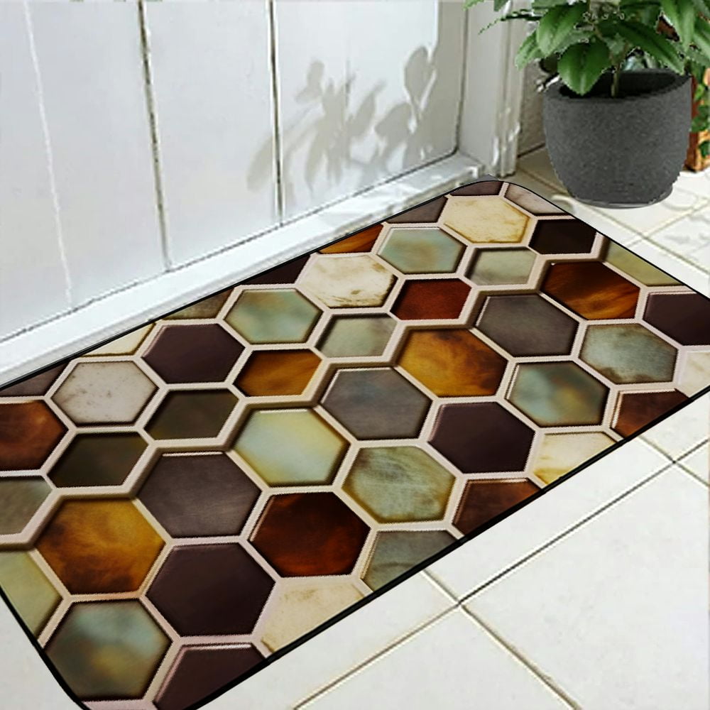 Qinduosi Decorative Door Mat, Door Mat with Non-Slip Rubber Backing, Easy Cleaning, Traps Dirt, for Entry, Patio, Garage 19.68*47.24 in