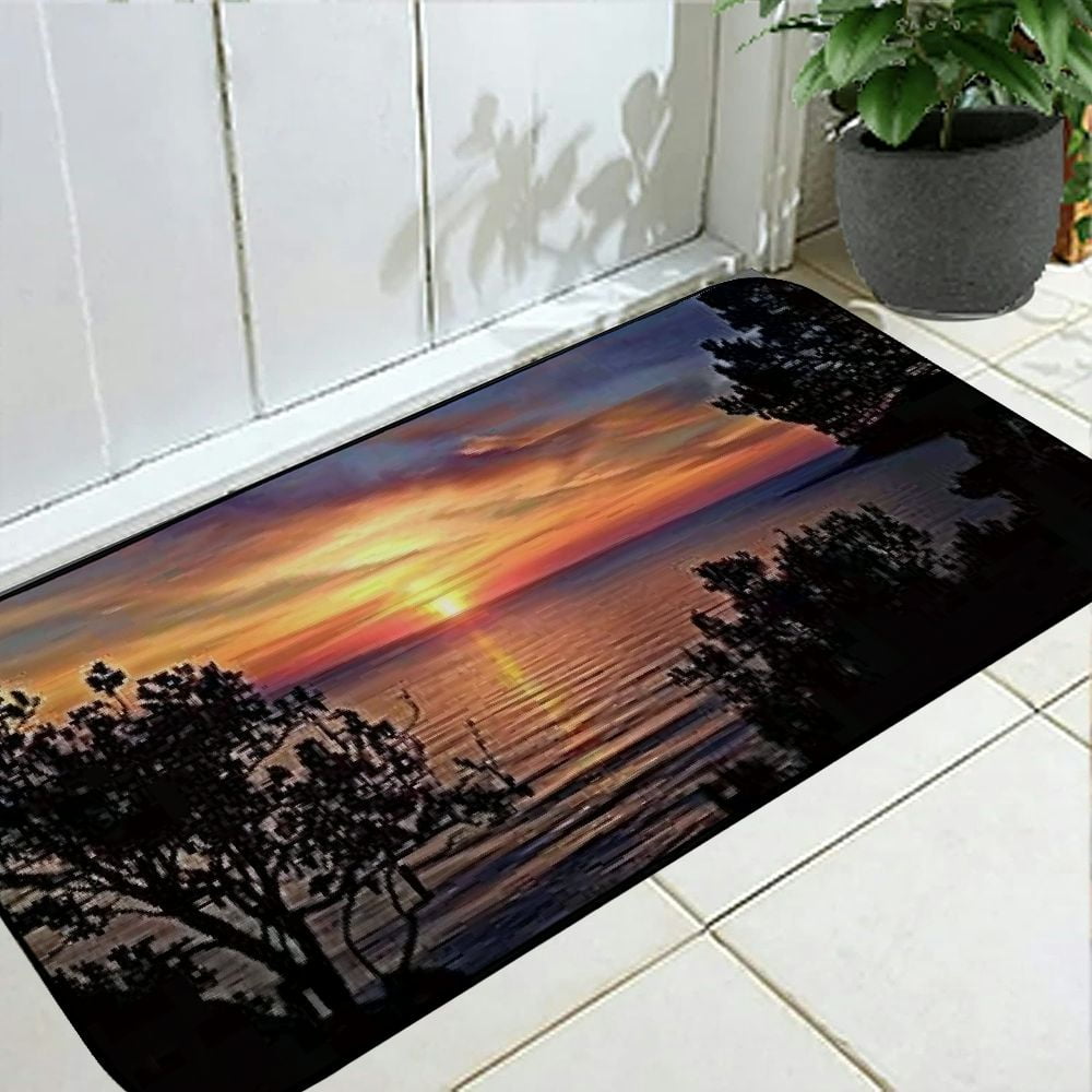 Qinduosi Decorative Door Mat, Door Mat with Non-Slip Rubber Backing, Easy Cleaning, Traps Dirt, for Entry, Patio, Garage 19.68*47.24 in