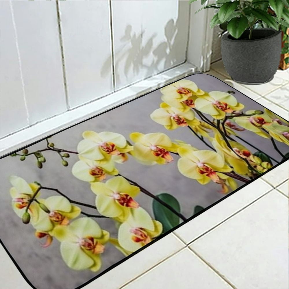 Qinduosi Decorative Door Mat, Door Mat with Non-Slip Rubber Backing, Cleaning, Traps Dirt, for Entry, Patio, Garage - Flower Floral Nature Blossom Bloom 19.68*47.24 in