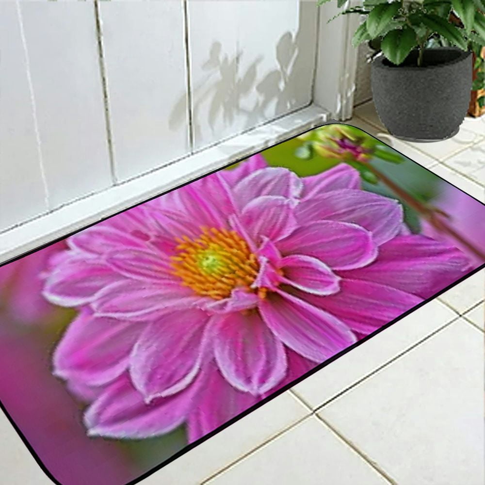 Qinduosi Decorative Door Mat, Door Mat with Non-Slip Rubber Backing, Cleaning, Traps Dirt, for , Patio, Garage - Flower Natur Spring Floral Summer Natural Plant 19.68*47.24 in