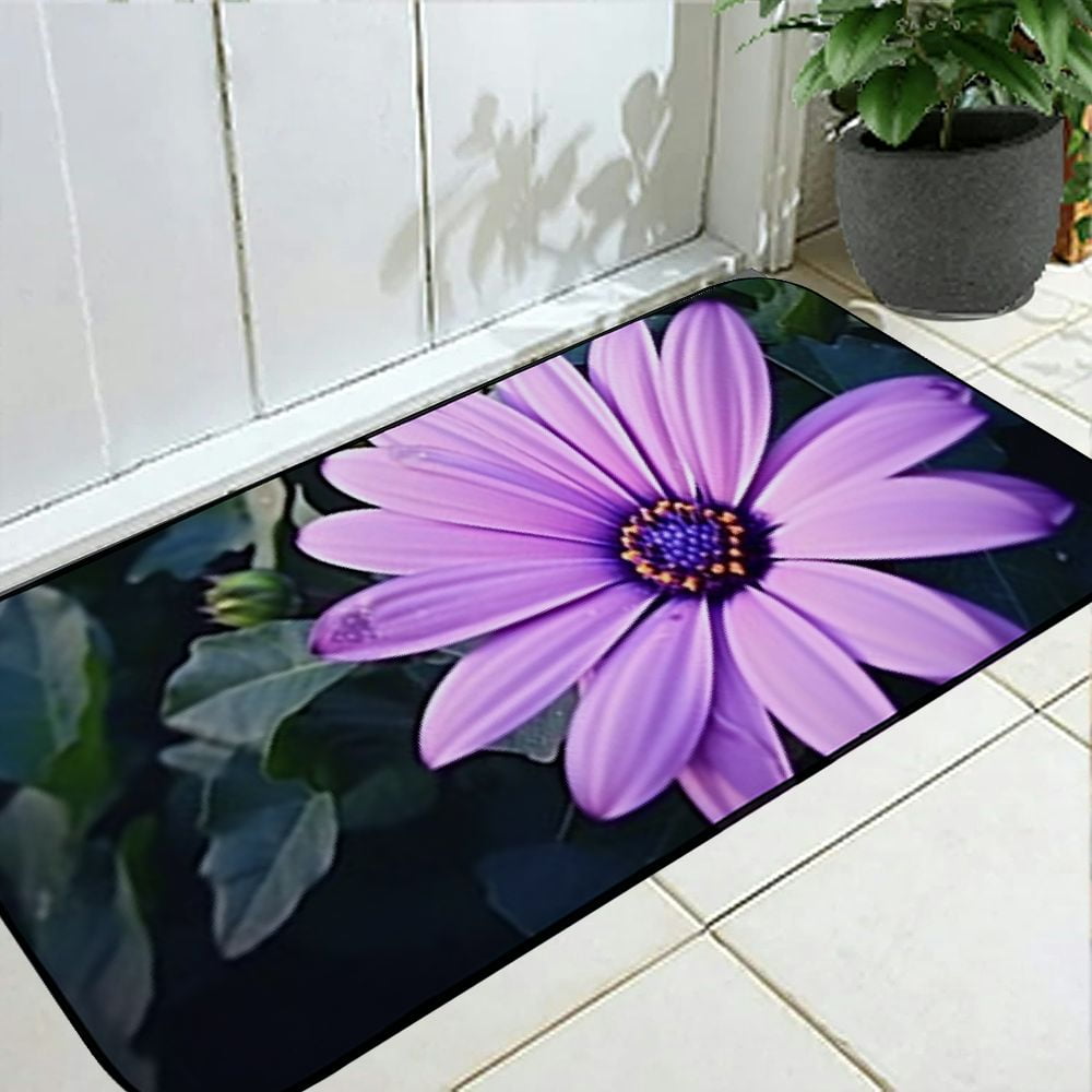 Qinduosi Decorative Door Mat, Door Mat with Non-Slip Rubber Backing, Easy Cleaning, Traps Dirt, for Entry, Patio, Garage - Cluster Flowers Little Flower Beautiful Nature 19.68*47.24 in
