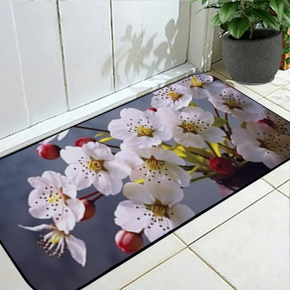 Qinduosi Decorative Door Mat, Door Mat with Non-Slip Rubber Backing, Easy Cleaning, Traps Dirt, for Entry, Patio, Garage - Flower Nature Plant No One Garden 19.68*47.24 in