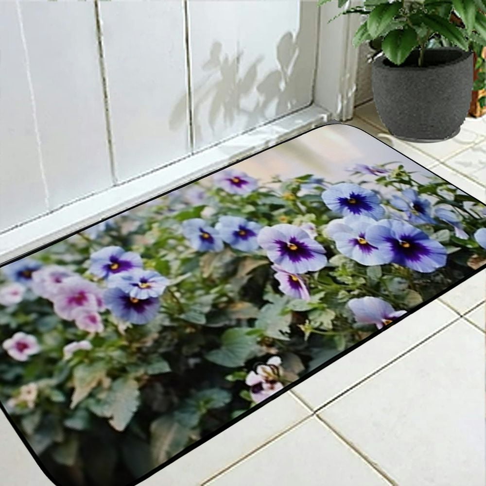 Qinduosi Decorative Door Mat, Door Mat with Non-Slip Rubber Backing, Easy Cleaning, Traps Dirt, for Entry, Patio, Garage - Flowers Bokeh Landscape Plants Light Mens Wool 19.68*47.24 in
