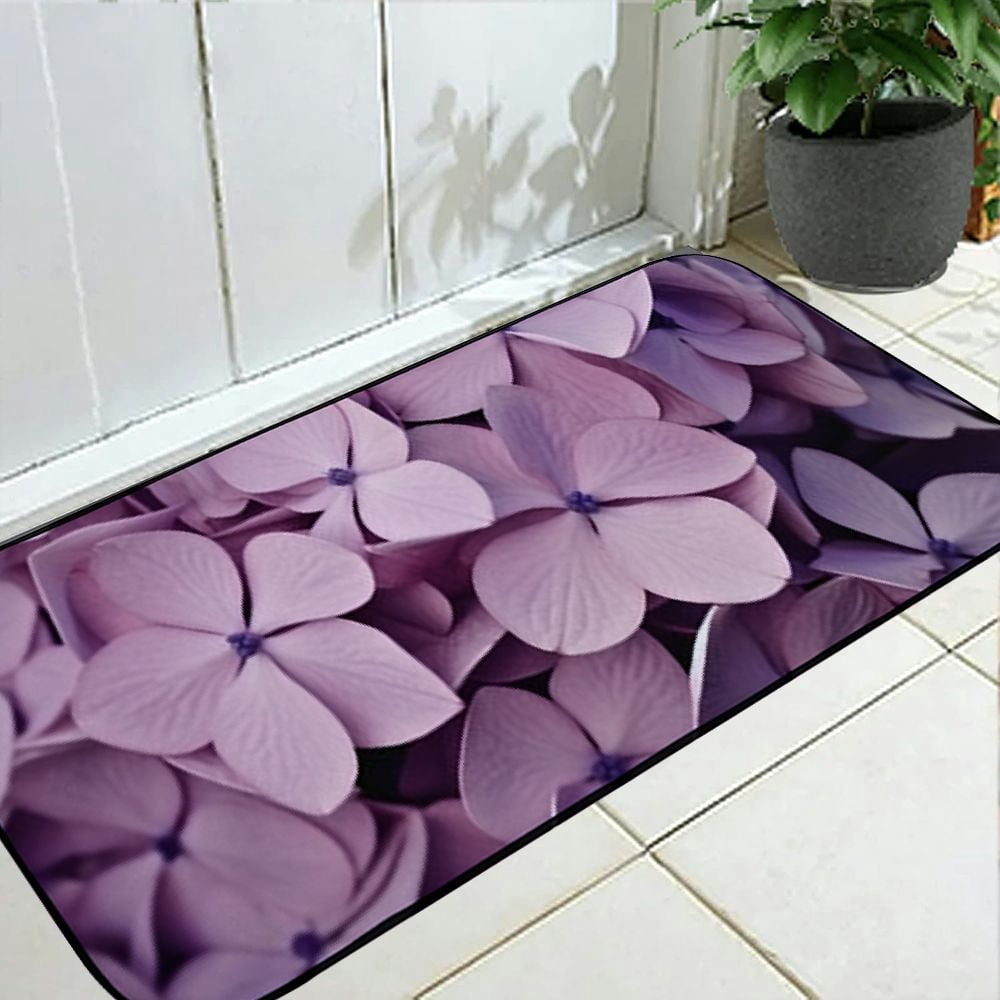 Qinduosi Decorative Door Mat, Door Mat with Non-Slip Rubber Backing, Easy Cleaning, Traps Dirt, for Entry, Patio, Garage - Other Training Offerings Hydrangea Flowers Jia Nature 19.68*47.24 in