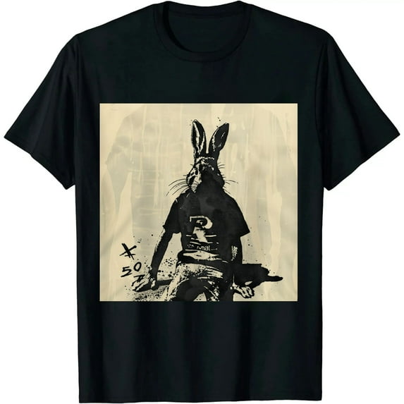 Qinduosi Donnie Darko T Shirt Frank Bunny Rabbit (M, Sand) Black
