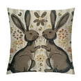 thumbnail image 1 of Qinduosi Easter Bunny Pillow Covers of Bow Rabbit Polka Dot Grey Stripes Decorative Throw Pillows Spring Holiday Pillow Cases Farmhouse Home Decor for Sofa Couch Porch White, 1 of 5