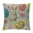 thumbnail image 1 of Qinduosi Easter Pillow Covers of , Colorful Bunny Eggs Throw Pillows Farmhouse Rabbit Spring Decor Pillow, 1 of 5