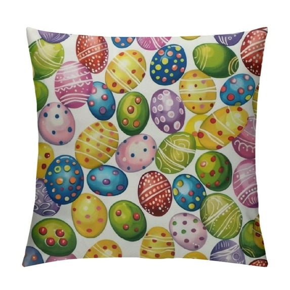 Qinduosi Easter Pillow Covers of Easter Colorful Egg Decor for Throw Pillowss Easter Spring Cushion Case Decoration for Sofa Couch for Outdoor Sofa Couch Living Room White