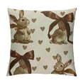 thumbnail image 1 of Qinduosi Easter Pillow Covers Inch Set of , Heart Bunny Decorative Throw Pillows,Brown Bow Rabbit Cushion Case Spring Decoration for Sofa Couch, 1 of 5